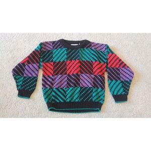 Barrel Kids Geometric Print vintage Sweater Size S 8 Acrylic Made‎ in USA